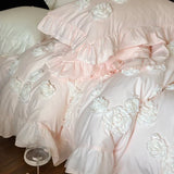 Triogift  Esthetic 5D rose Bed linen cotton bed cover full set room decor Quilt duvet cover double bed sheets set Comforter bedding set