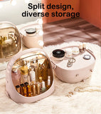 Triogift  Multifunctional Dustproof Cosmetics Storage Box Space Capsule Cosmetic Case Transparent Skincare Shelves Dust Belt Handle