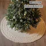 Triogift White and Red Christmas Tree Skirt, Foot Carpet, Christmas Decoration for Home, 48Inch