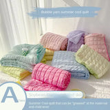 Triogift  Summer Quilt Cool Comforter Quilt Seersucker  Soft Household Machine Washable Suitable Cool and Refreshing이불  Blanket