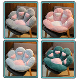 Triogift  Lovely Plush Cat Paw Seat Cushion Soft Comfortable Plush Waist Support Chair Cushion Cute Office Chair Cushion Birthday Present