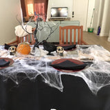 Triogift Halloween Decorations Artificial Spider Web Stretchy Cobweb Scary Party Halloween Decoration for Bar Haunted House Scene Props