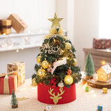 Triogift   Mini Christmas Tree Set Desktop Xmas Tree Decoration Gold Jingle Gift Led Christmas Tree Ornamend Diy House Warming Gift