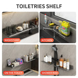 Triogift  Around Faucet Holder Shower Shampoo Soap Cosmetic Holder Bathroom Storage Rack Organizer Over the Basin Shelf Mirror Front Rack