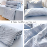 Triogift Seersucker Cool Summer Duvet Double Machine Washable Quilt Mattress Comforter Comfortable Soft Touch Mattress Cover 1pcs