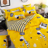 Triogift Hot sale high quality bedding double sanded quilt cover sheet pillowcase four-piece set