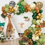 Triogift  Jungle Animal Balloon Garland Arch Kit 1st Birthday Party Decoration Kids Boy Baby Shower Safari Decor Latex Balloons