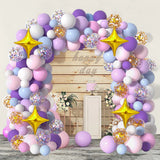 Triogift 116pcs Purple Pink Rainbow Balloon Garland Arch Kit Wedding Unicorn Birthday Party Decor Kid Baby Shower Birthday Latex Balloons