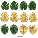 Triogift Artificial Tropical Palm Leaves Safari Jungle Decorations Hawaiian Luau Party Leaf Home Table Decor Wedding Birthday Fake Plants