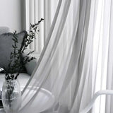 Triogift  Modern Solid White Sheer Curtain for Living Room Translucent Sunscreen Window Drape Balcony Kitchen Custom #E