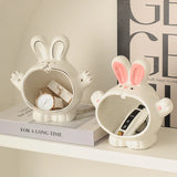 Triogift Nordic Light Luxury Style Cute Big Mouth Rabbit Storage Ornaments Living Room Desktop Decoration Artworks Key Watch Storage