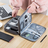 Triogift 3 Tier Portable Wire USB Line Holder Bag Travel Power Bank Earphone Line Organizer Box Mouse Charging Line Storage Ziplock Bag