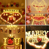 Triogift  Creative DIY Luminous LED Letter Lights 26 English Alphabet Light for Holiday Home Wedding Birthday Christmas Party Decorations