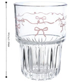 Triogift New Glass Ins Style Bow Glass Pink Thicken Girly Heart Coffee Cup Bow Simple Cold Brew Juice Glass