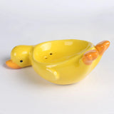 Triogift Ceramic Cute Duck Soap Dish, Self Draining Soap Holder for Shower