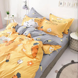 Triogift Hot sale high quality bedding double sanded quilt cover sheet pillowcase four-piece set