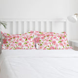 Triogift  Spring White Background Peach Blossom Comfortable Household Goods Bedroom Bed Luxury Duvet Cover 2/3/4 Pieces