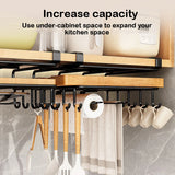 Triogift  Kitchen Under Cabinet Basket Storage Shelf Cutting Board Rack Kitchen Closet Rack Under Desk Cabinet Office Bathroom Organizers