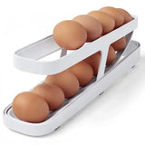 Triogift Automatic Scrolling Egg Rack Holder Storage Box Egg Basket Container Organizer Rolldown Refrigerator Egg Dispenser For Kitchen