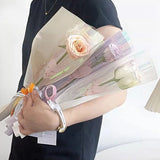 Triogift 10pcs Single Rose Sleeves Flower Wrapping Bag Bouquet Packaging Bags Clear Cellophane Floral Wrappers For Valentine's Day