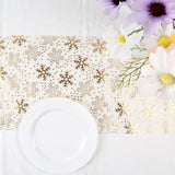 Triogift Christmas Table Runner Sparkle Metallic Gold Thin Snowflake tree Pattern Table Runners new year Placemats  Xmas Navidad Gift