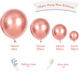 Triogift 114PCS Rose Gold Latex Balloon Birthday Wedding Single Party Decoration Rose Gold Latex Balloon Set