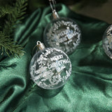 Triogift 6pcs Transparent White Snow Ball Christmas Balls Pendant Xmas Tree Decoration Clear Baubles Hanging Ornament Home decor New Year