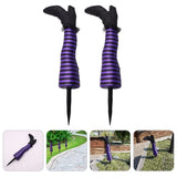 Triogift 2pcs Halloween Evil Witch Legs Prosthetic Ornament Outdoor Yard Garden Patio Lawn Stake Halloween Party Decoration Props