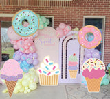 Triogift 18/24/36inch Cake Ice Cream Kt Board Cutout Hot Air Balloon Donut Candy Backdrop for 1st Birthday Party  Baby Shower Decorations