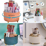 Triogift Office desk storage box, pen holder, painting brush, makeup storage box, 360 ° rotating office, school multifunctional storage