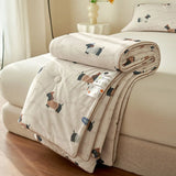 Triogift Summer Quilt Style Class A Knitted Aerobic Cotton Printed Soybean Quilt Summer Bedspread Home Textiles