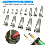 Triogift  14pcs Caulking Nozzle Applicator Sealant Finishing Tool Stainless Steel Perfect Hand Equipments Tools Construction Tools