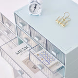 Triogift  Drawer Type Desktop Storage Box Plastic Stationery Cosmetic Organizer Free Combination Multi-layer Stackable Jewelry Box