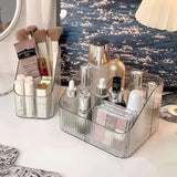 Triogift Desktop Makeup Organizer Lipstick Nail Polish Jewerly Organizer Makeup Brush Holder Bathroom Skincare Cosmetic Storage Box