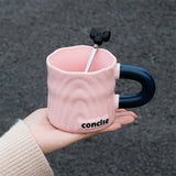 Triogift  -  Modern Simple Coffee Ceramic Mug Milk fufu Collider with Handle Water Cup Household Breakfast Oatmeal Milk Cup