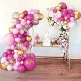 Triogift 79pcs Pink Rose Gold Balloon Garland Arch Kit Macaron balloons Birthday Party Decor Kids Wedding Birthday Baby Shower Decor