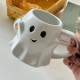 Triogift  -  Cute Ghost Water Cup Breakfast Milk Cup Creative Ceramic Mug Afternoon Tea Coffee Cup Household Drinking Halloween Gift