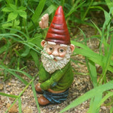 Triogift Creative Urinating Gnome Statue Resin Crafts White Bearded Old Man Dwarf Sculpture Christmas Garden Courtyard Decoration