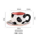 Triogift  -  1set 300ml Middle East Style Coffee Tea Cup with Plate Ceramics Milk Mugs Porcelain Coffee Cups Tableware Cups Mother's Day Gift