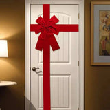 Triogift 24X33CM Hanging Door Bow Ribbon Big Red Bows for Wedding Christmas Holiday Front Door Party Home Decorations DIY Supplies