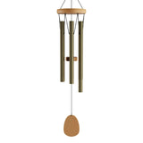 Triogift Gold Finish Home Decoration Wind Chime Metal and Wood Wall Hanging Decor 28 in Chimes Crafts Garden