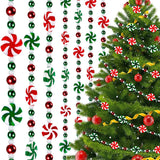 Triogift  2.4 Meter Christmas Tree Acrylic Red Green Candy Beaded Decoration Chain Pendants Christmas Tree Hanging Xmas Party Favors