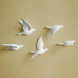 Triogift 5pcs 3D Pigeon Wall Hanging Wall Paste Creative Porch Sofa Background Wall Living Room Home Crafts Decoration