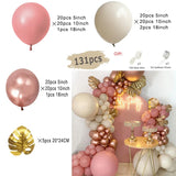 Triogift Boho Dusty Retro Pink Balloons Garland Arch Kit Bride Wedding Birthday Party Decoration Girls Baby Shower Rose Gold Ballon Chain