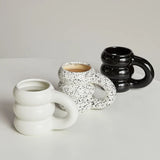 Triogift  -  Creative Water Cup Ceramic Mug Nordic Coffee Cups with Big Handrip Colored Ceramics Big Juice Mugs