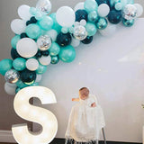 Triogift  Tiffany Dark Teal Balloon Garland Arch Kit Baby Shower Boys 1st Birthday Wedding Balloon Wall Party Backdrop Decoration