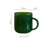 Triogift  -  Jade Glass Cup Retro Green Glass High Borosilicate Glass Heat resistant Tea Cups Glass Coffee Mug Drinkware Dinking milk water