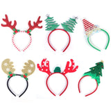 Triogift Christmas Headbands cute Reindeer Antlers Xmas Tree Glasses Frame for Kids Adults Gift Noel Navidad new year Photo Booth props