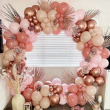 Triogift Dusty Rose Pink Balloon Arch Wedding Engagement Decoration Neutral Boho Nude Ballon Garland Kit Baby Shower Birthday Party Decor