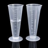 Triogift  2pcs Measuring Cup 50ml/100ml PlasticTriangular Graduate Plastic Beaker Graduated Measuring Cup for Laboratory Home Kitchen Test